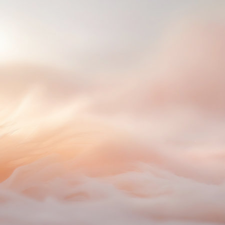 Ethereal swirls of soft peach and cream hues create a dreamy, flowing abstract background. Clear details and vibrant colors enhance visual appeal.の素材