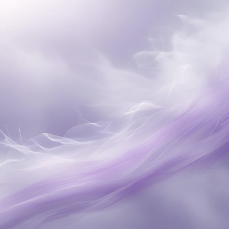 Ethereal abstract background with soft lavender and white swirling fabric textures, creating a gentle and flowing motion.の素材