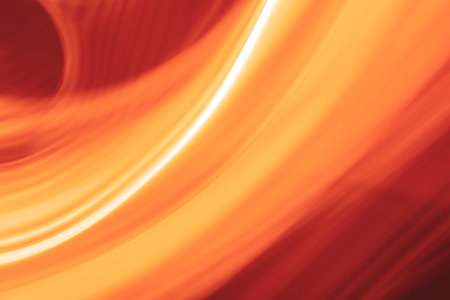 Bright hot red orange abstract background banner with vibrant waves and gradient. backdropの写真素材