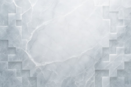 Gray marble tiles with a textured surface create a stylish and modern background. The design features geometric patterns that enhance any space.の素材