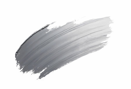 A dynamic sweep of silver paint forms an elegant, fluid shape across a bright background, evoking a sense of modern artistry and creativity. The texture hints at sophistication and allure.の素材