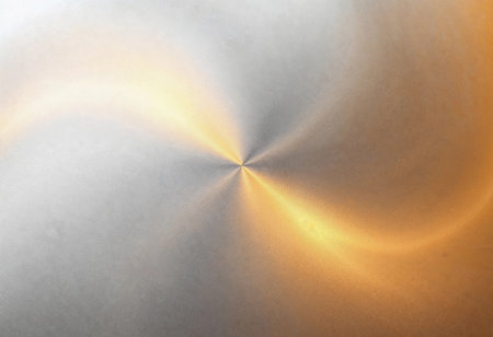 The artwork displays a mesmerizing swirl of shimmering silver and warm gold hues, blending seamlessly to evoke a sense of depth and movement.の素材