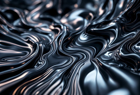 Fluid forms ripple gracefully across the surface, reflecting a rich interplay of light and shadow. The captivating texture evokes a sense of movement and depth, intriguing the viewer.の素材