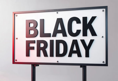 Excitement fills the air as holiday shoppers crowd city streets, eager for incredible deals and discounts on Black Friday. Storefronts showcase vibrant sales, creating a festive atmosphere.の素材