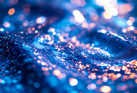 Dazzling reflections dance across the surface of water as light twinkles in vibrant hues. The enchanting display transforms the evening into a magical spectacle of color and fluidity.の素材