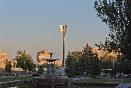 Town Square at sunset  summer の写真素材