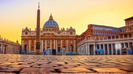 Rome Italy 06/23/2017  San Peter Square at sunset angular viewのeditorial素材