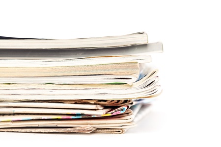 Stack of wastepaperÐ¡Ð Isolated on white backgroundの写真素材