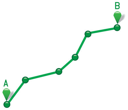 Path from point A to point B. Vector illustrationのイラスト素材
