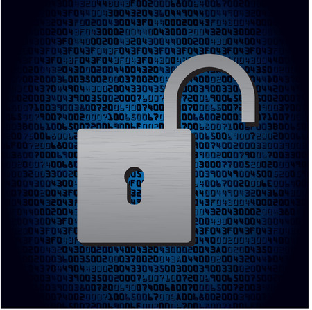 Lock on background with HEX-code  Vector illustrationのイラスト素材