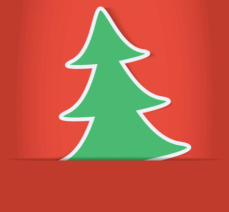 christmas tree inside of paper envelope illustrationのイラスト素材