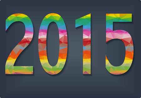 New Year background with text 2015 which was made from colorized triangles illustrationのイラスト素材