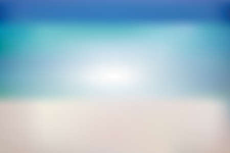 Summer background with white sand, sea and sky. Vector illustrationのイラスト素材