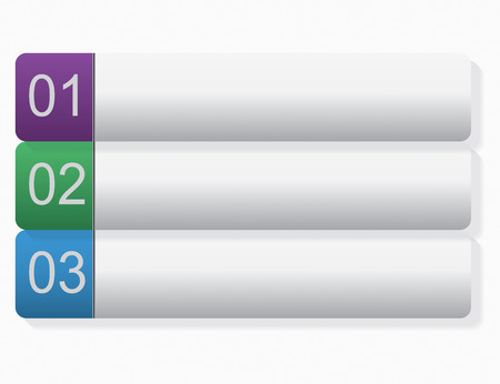 Three bookmarks. Infographic design elements. Vector illustrationのイラスト素材