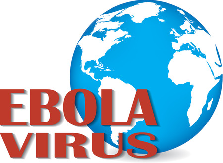 Earth with words Ebola Virus. Vector illustrationのイラスト素材