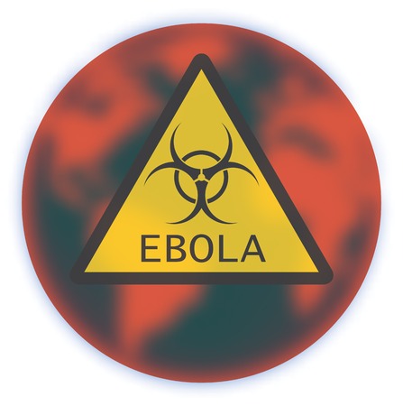 Map of Earth with sign Ebola Virus. のイラスト素材
