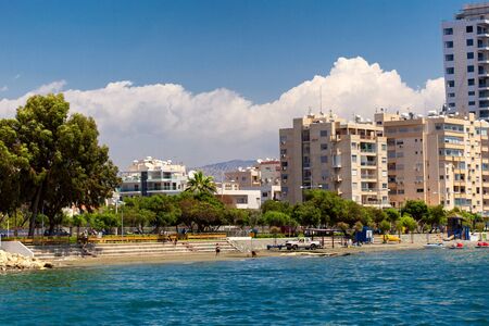 CYPRUS,LIMASSOL - 05 MAY 2012: Panorama of seafront in Limassol, Cyprusのeditorial素材