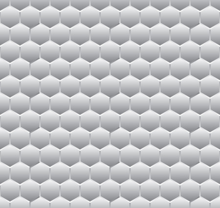 Abstract grey and white hexagonal mosaic pattern for tiles. Vector illustrationのイラスト素材