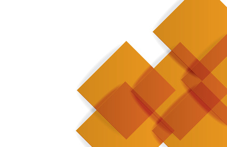 Colorful transparent orange paper square background. Vector illustrationのイラスト素材