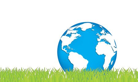 Ecology concept of green planet. Vector illustrationのイラスト素材