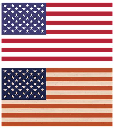 Vector illustration of two variants of American flagsのイラスト素材