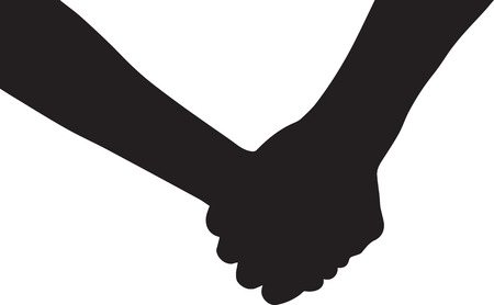 Vector illustration of hands of couple in loveのイラスト素材