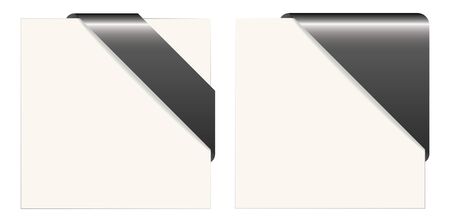 Vector illustration of black and white paper cornersのイラスト素材