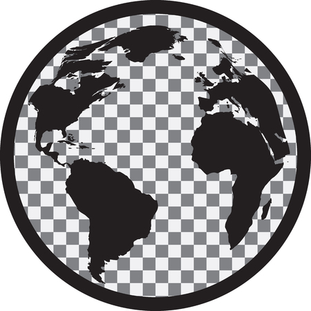 Icon of black and white globe. Vector illustrationの写真素材