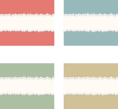 Four variants of seamless torn paper in pastel colors. Vector illustrationのイラスト素材