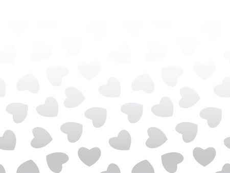 Seamless background of black hearts on white. Vector illustrationのイラスト素材
