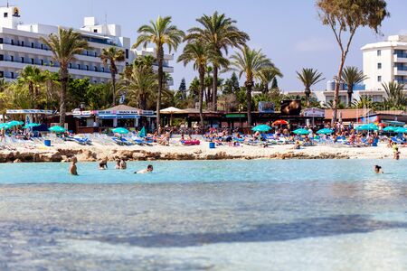 CYPRUS, AYIA NAPA, NISSI BEACH - 07 MAY 2012: View on the beachのeditorial素材