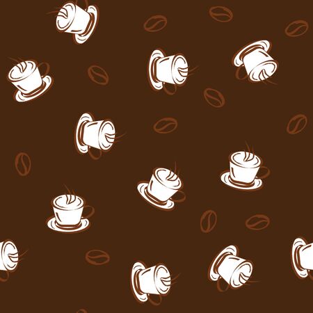 Seamless geometric coffee background. vector illustrationのイラスト素材