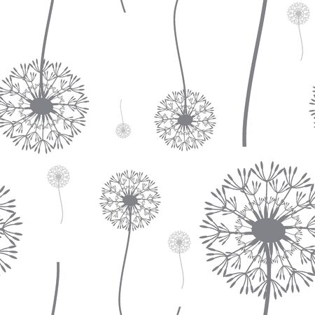 Seamless background with dandelions on white backgroundのイラスト素材