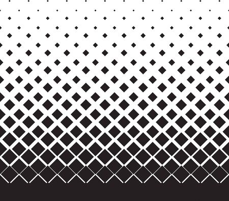 Vector illustration of seamless halftone background in black and white colors made from squaresのイラスト素材