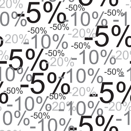 Vector illustration of seamless background of discountsのイラスト素材