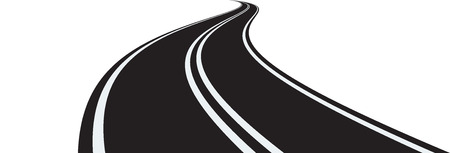 Vector illustration of curved road on white backgroundのイラスト素材
