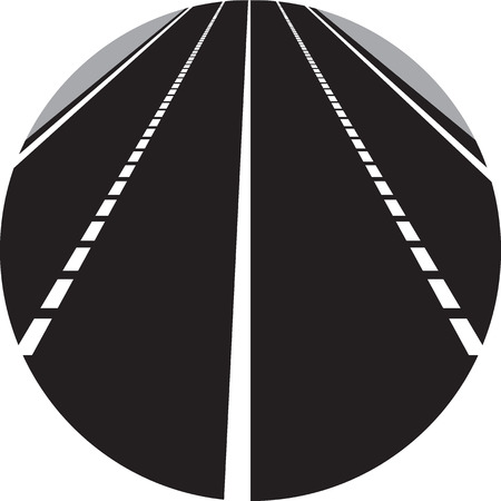 Vector illustration of perspective of curved roadのイラスト素材