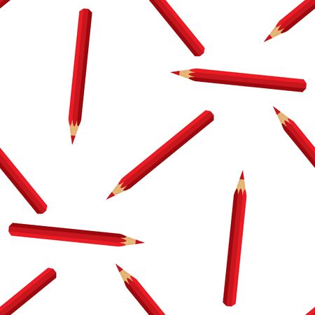 Vector seamless pattern swatch with red pencilsのイラスト素材