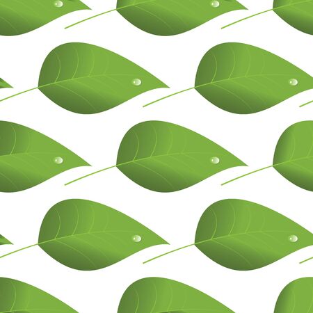 Seamless pattern of green leaves. Vector illustrationのイラスト素材