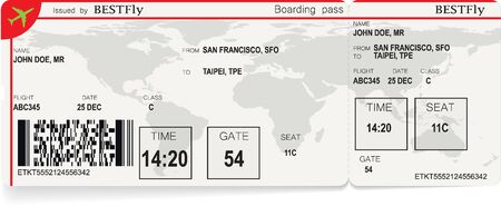 Vector illustration of pattern of a boarding pass or air ticketのイラスト素材