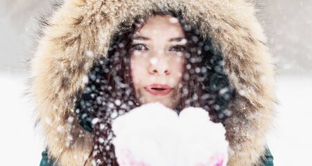 Young girl in a winter park