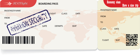 Boarding pass ticket for traveling by planeのイラスト素材