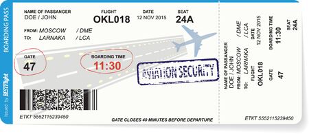 Pattern of airline boarding pass ticketのイラスト素材