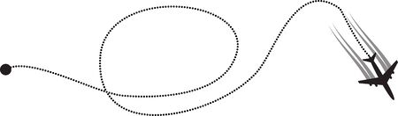 Vector illustration of track of planeの写真素材