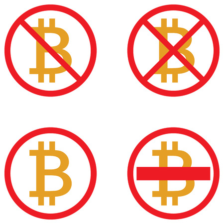 Vector icons of bitcoin crypto currency symbolsのイラスト素材