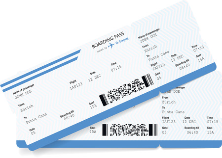 Vector image of airline boarding pass ticketのイラスト素材