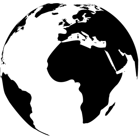 Vector illustration of black and white globeのイラスト素材