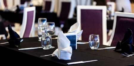 Interior of restaurant in black and white colorsの写真素材