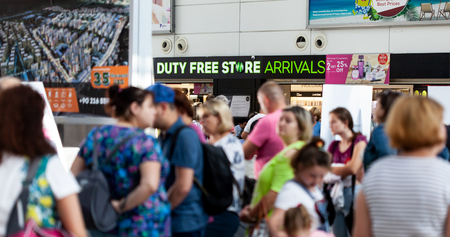 Duty Free Shop in Antalya international airport in arrival zone.