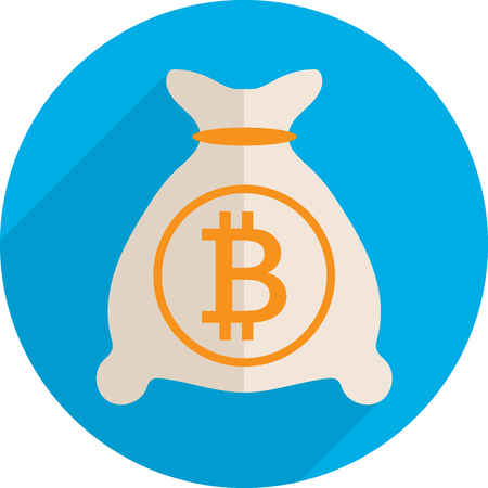Money bag with bitcoin.のイラスト素材